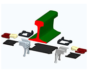 Système de fixation de rail à attache E-clip